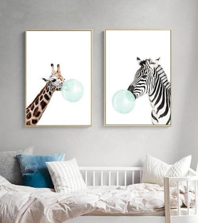 Affiches animaux bulle mint