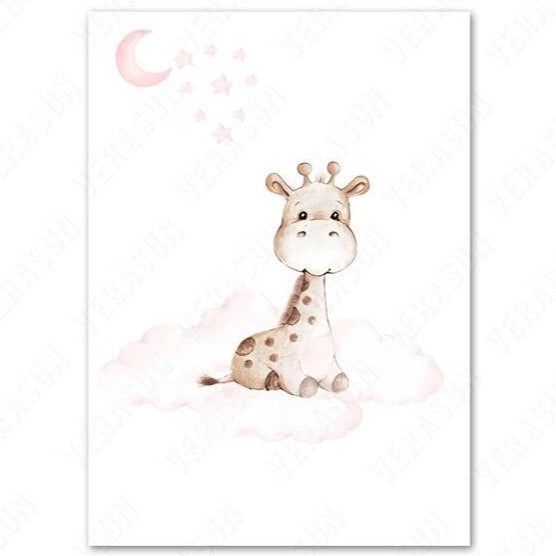 Affiche Poster Décoration chambre enfant giraf