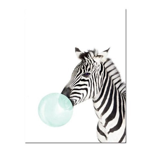 Affiches animaux zebre bulle mint enfant TendanceFactory