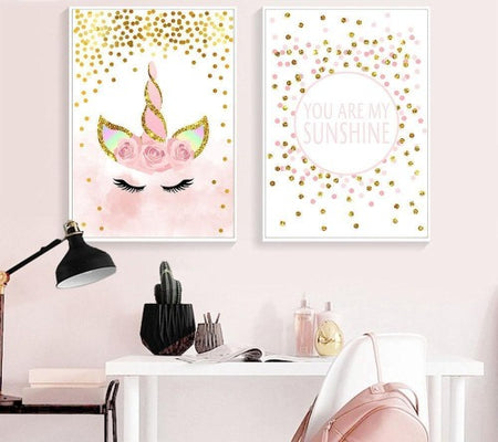 Affiches enfant Licorne et paillettes @TendanceFactory